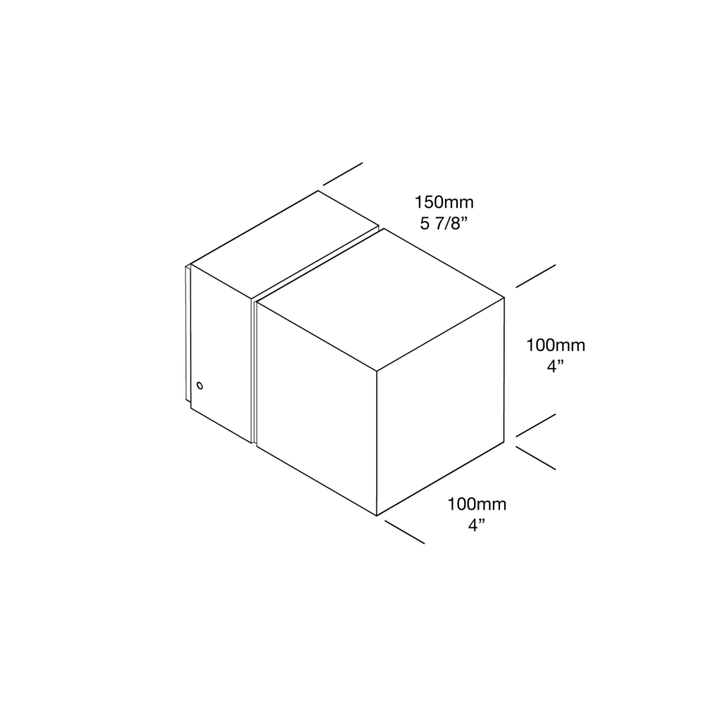 Dimensioned line drawing of the Hunza Arch Wall Square