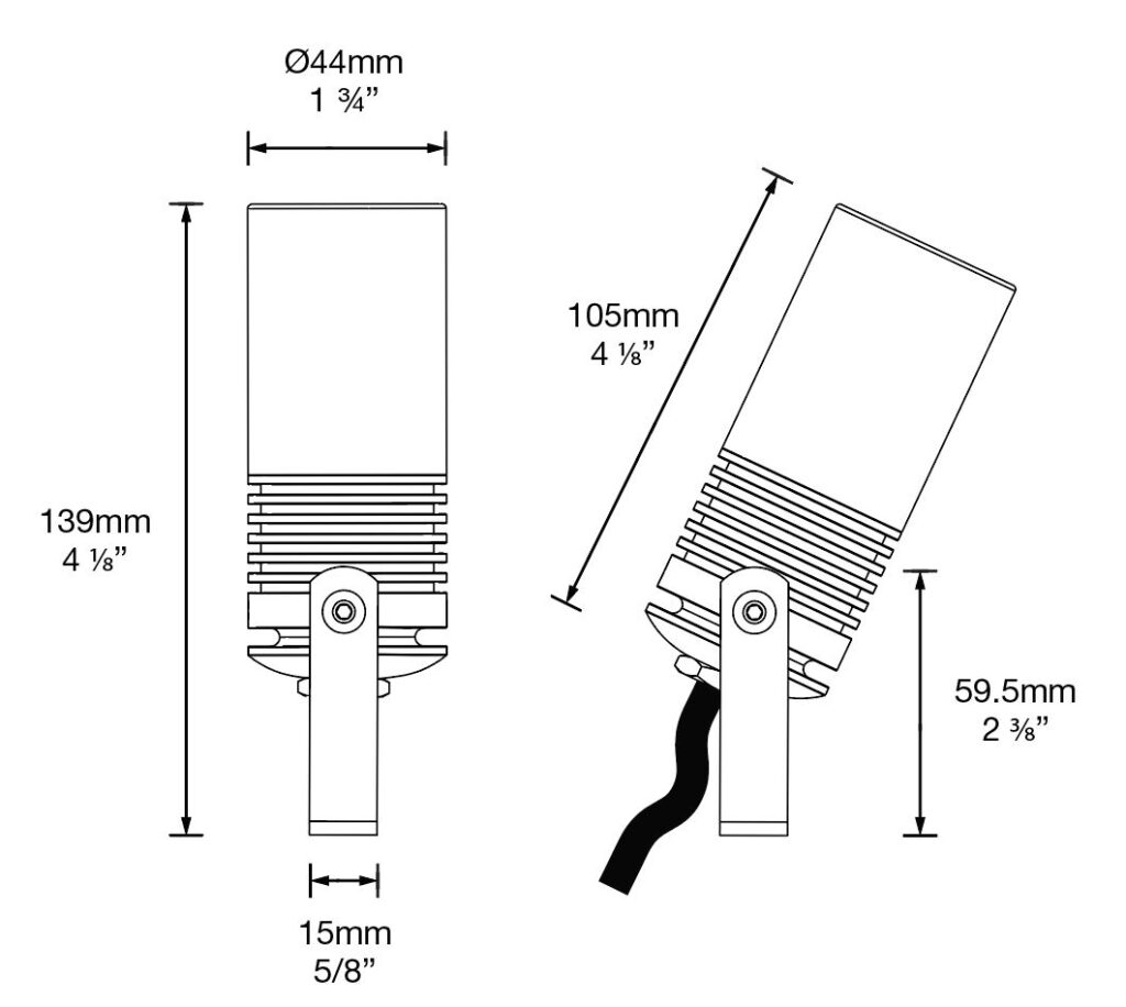 Dimensioned line drawing of the Hunza Euro Spot