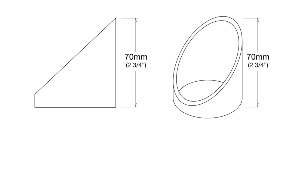 Dimensioned line drawing of the Hunza Glare Guard