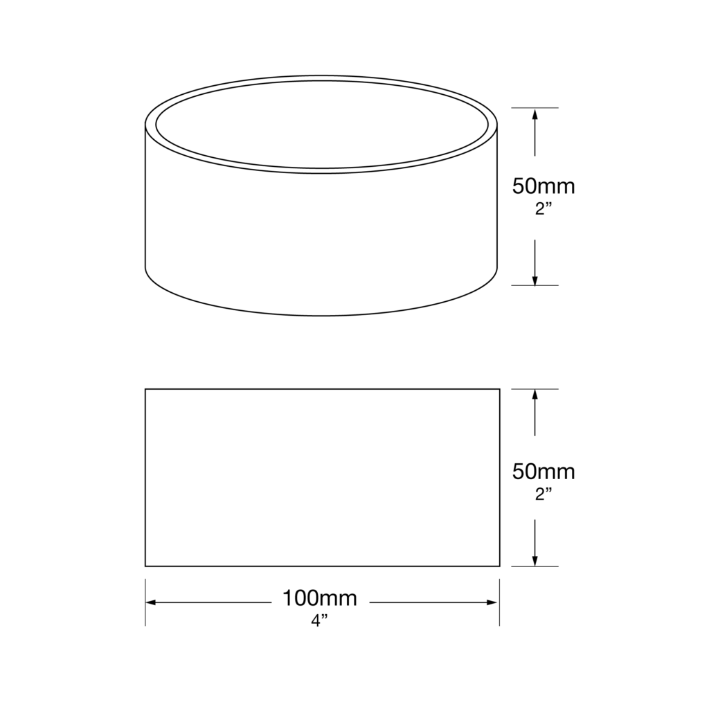Dimensioned line drawing of the Hunza Ultra 35 Snoot