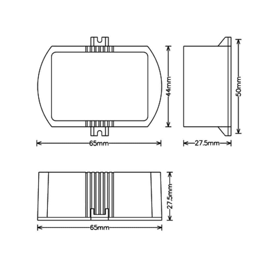 Dimensioned line drawing of the MAGTECH 700mA Constant Current Driver | 3-17v | 12W
