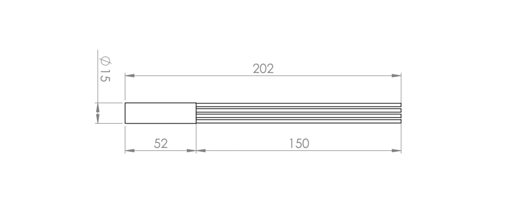 Dimensioned line drawing of the Hunza LuxR 12V Buck Driver