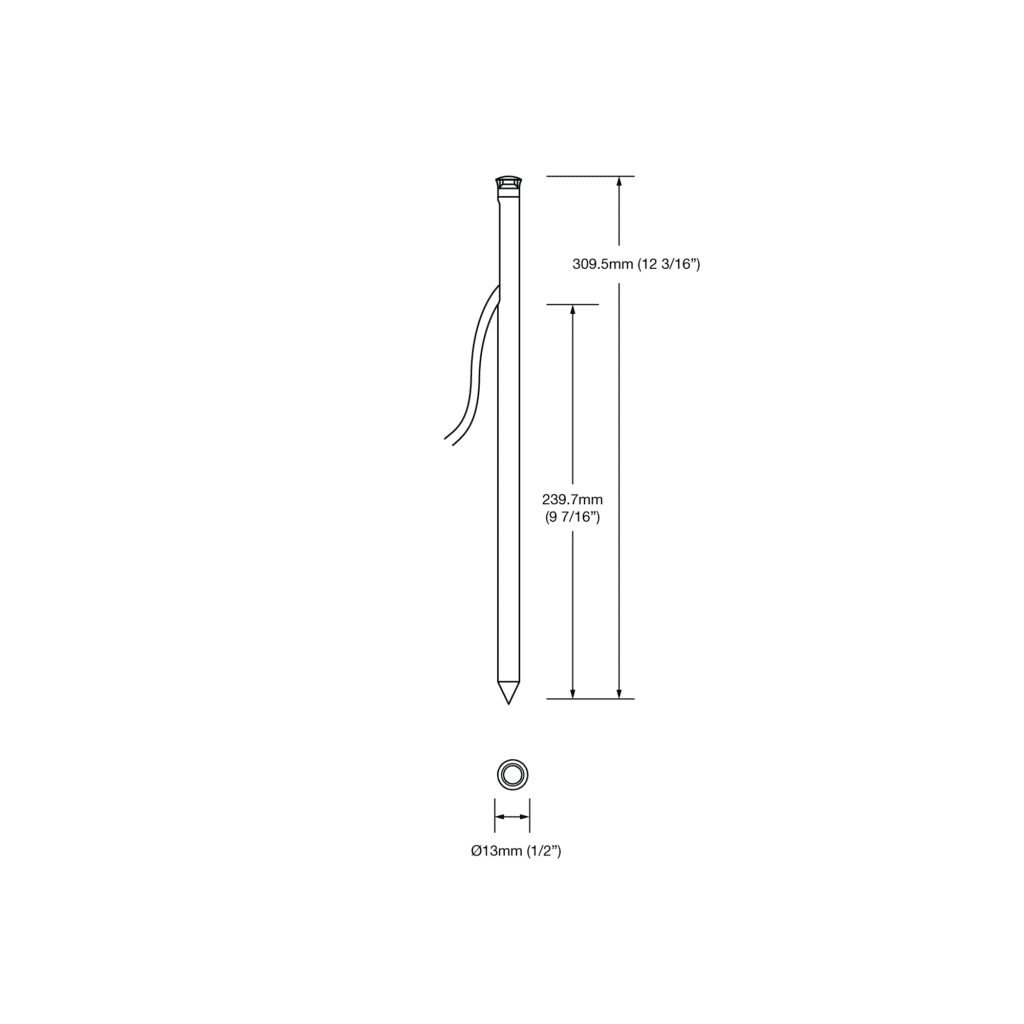 Dimensioned line drawing of the LuxR 300mm Micro Spike Diamond