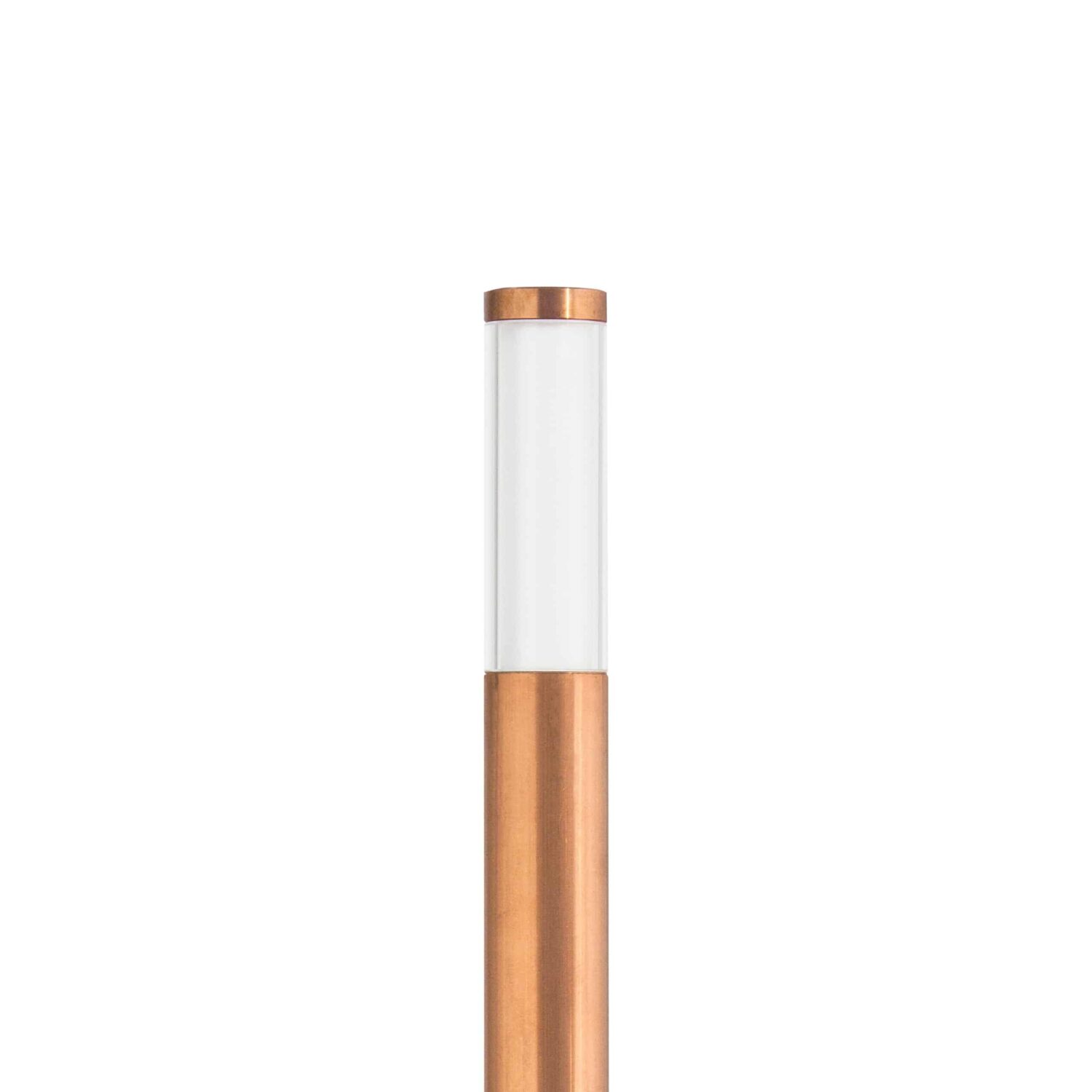 LuxR Modux One Saber in solid copper with a frosted diffuser top