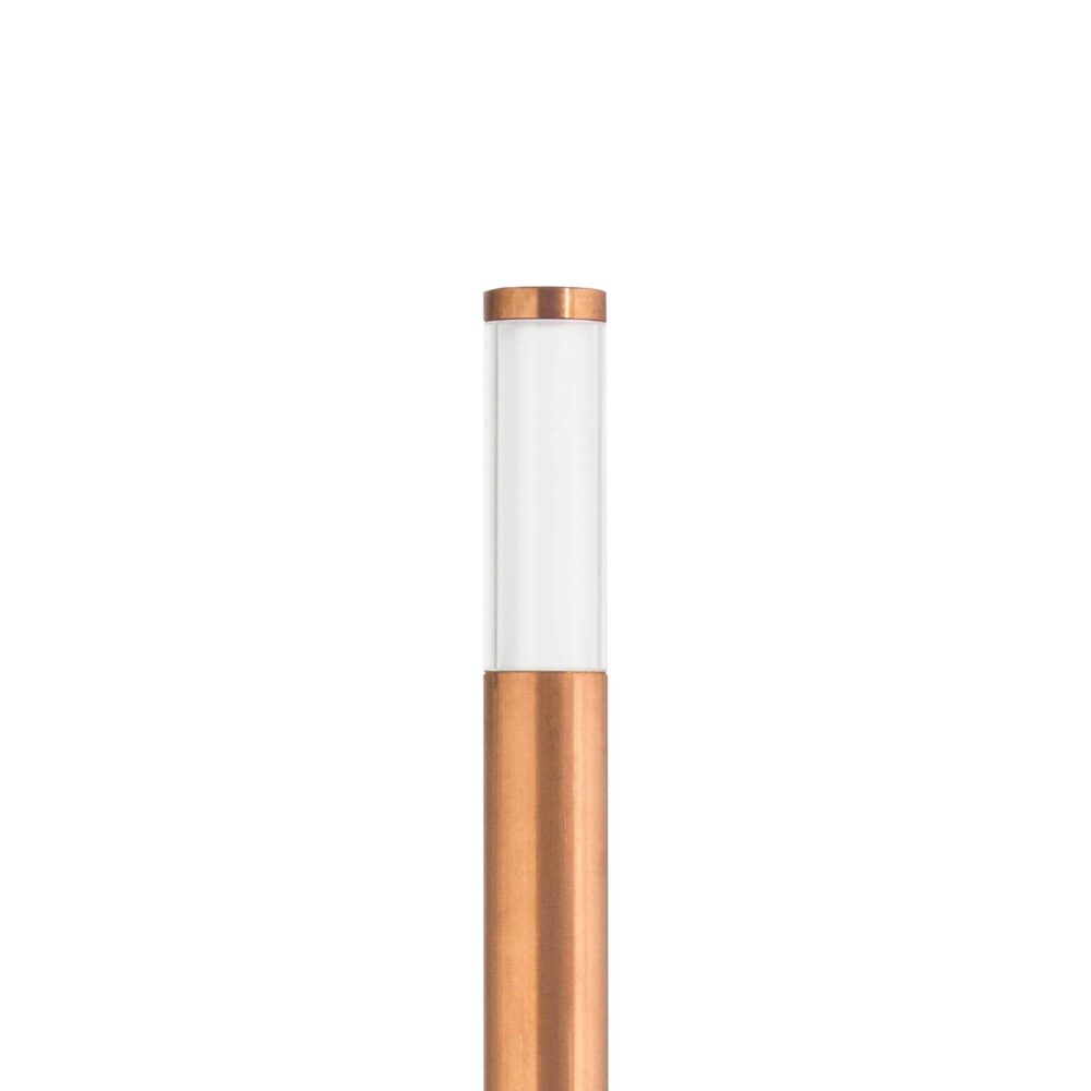 LuxR Modux One Saber in solid copper with a frosted diffuser top