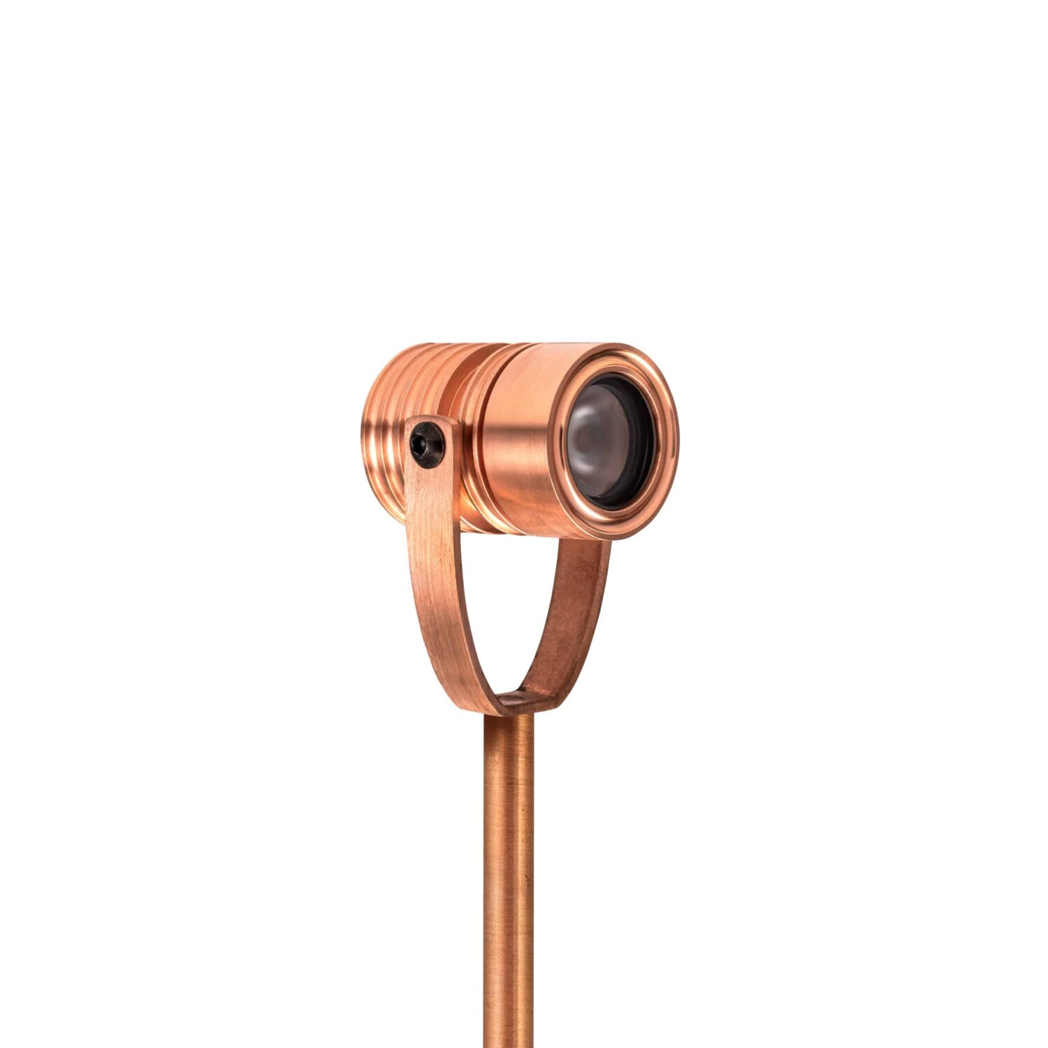 LuxR Modux One Spot in solid copper on a slim ground stem