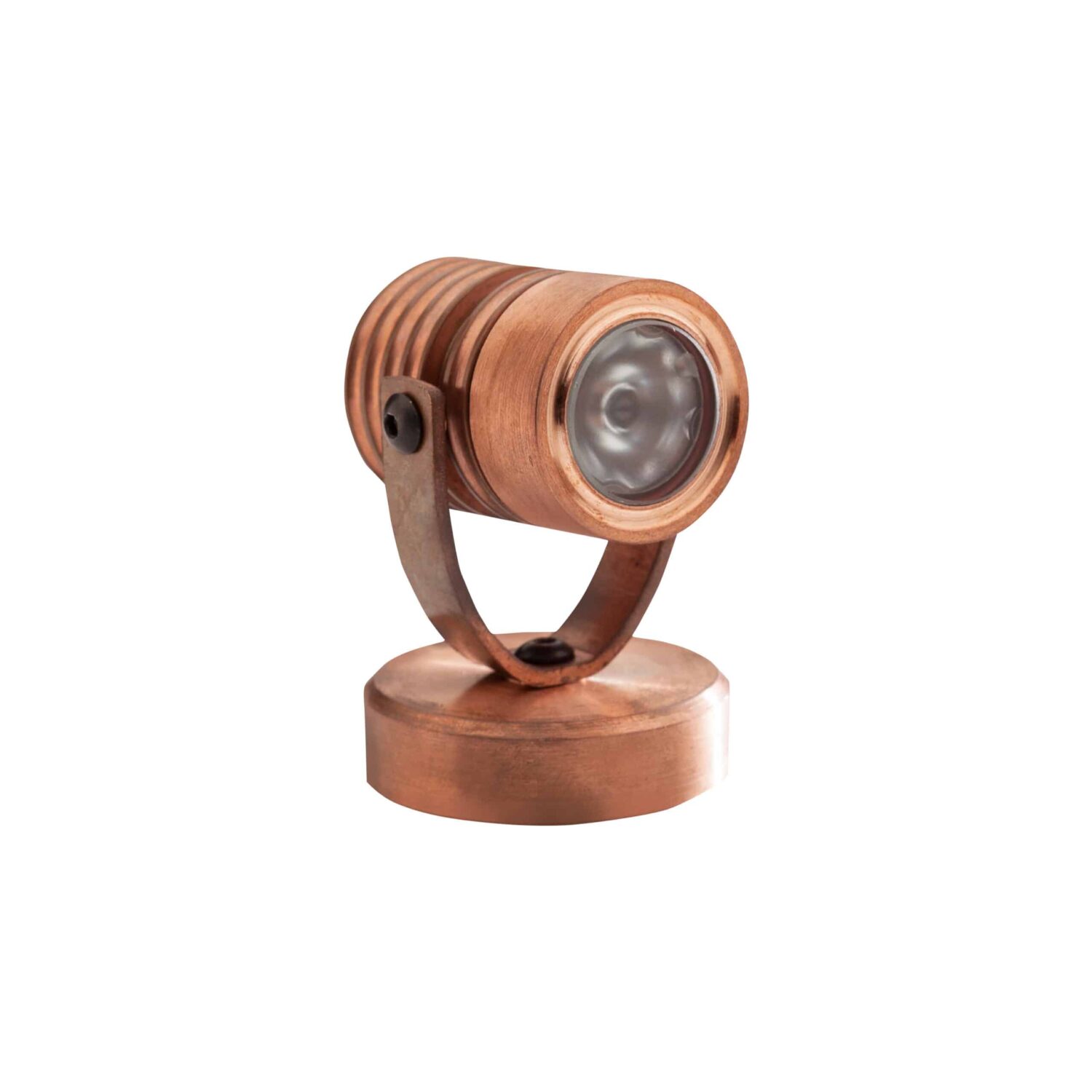 LuxR Modux One Weighted Base Spot in solid copper on a round weighted base