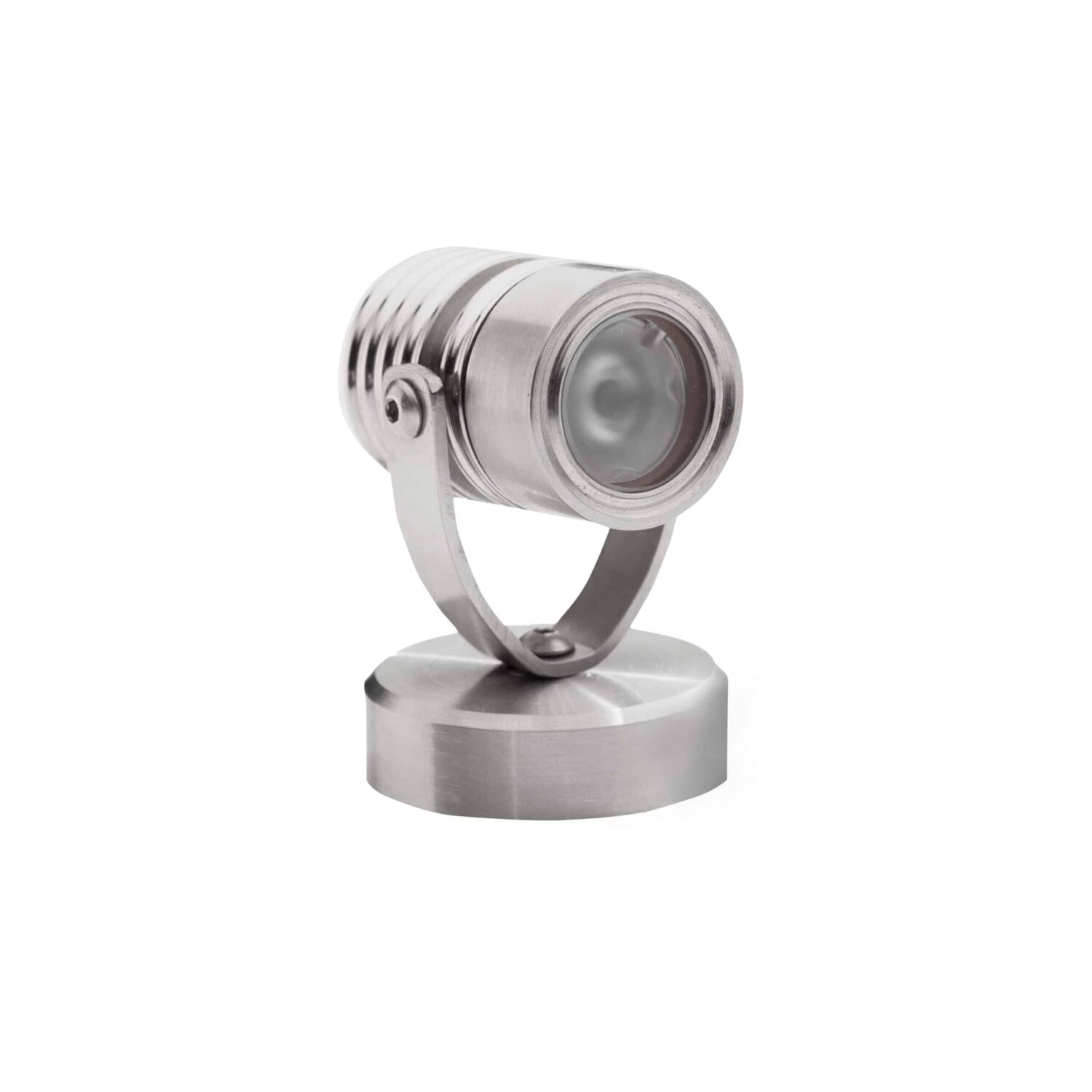 LuxR Modux One Weighted Base Spot in stainless steel on a round weighted base