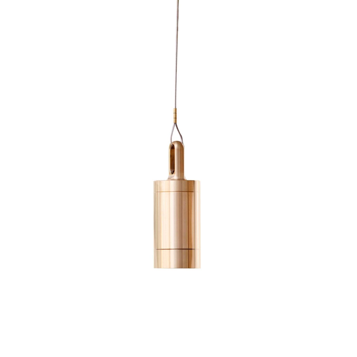 LuxR Modux Four Hanging Light in copper suspended from a fine cable