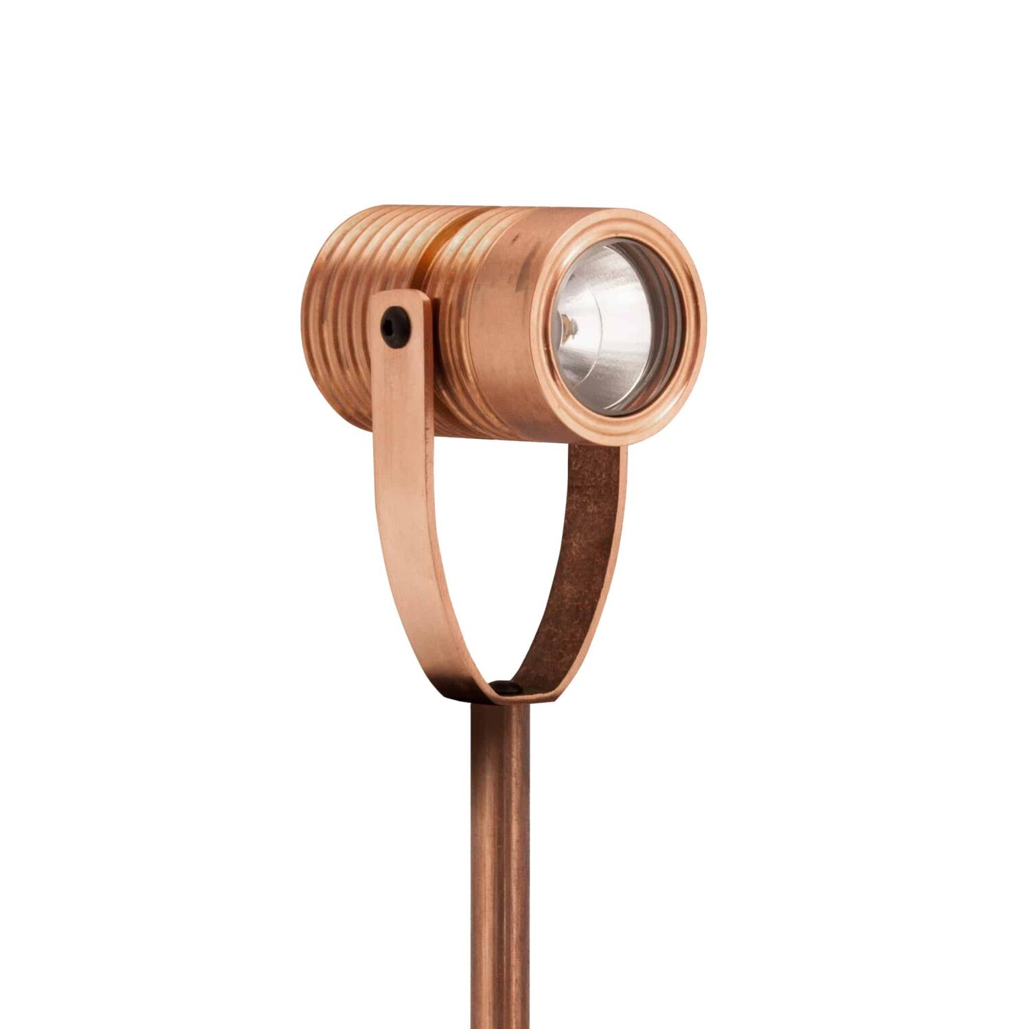 LuxR Modux Four Spike Spot in solid copper on its ground spike