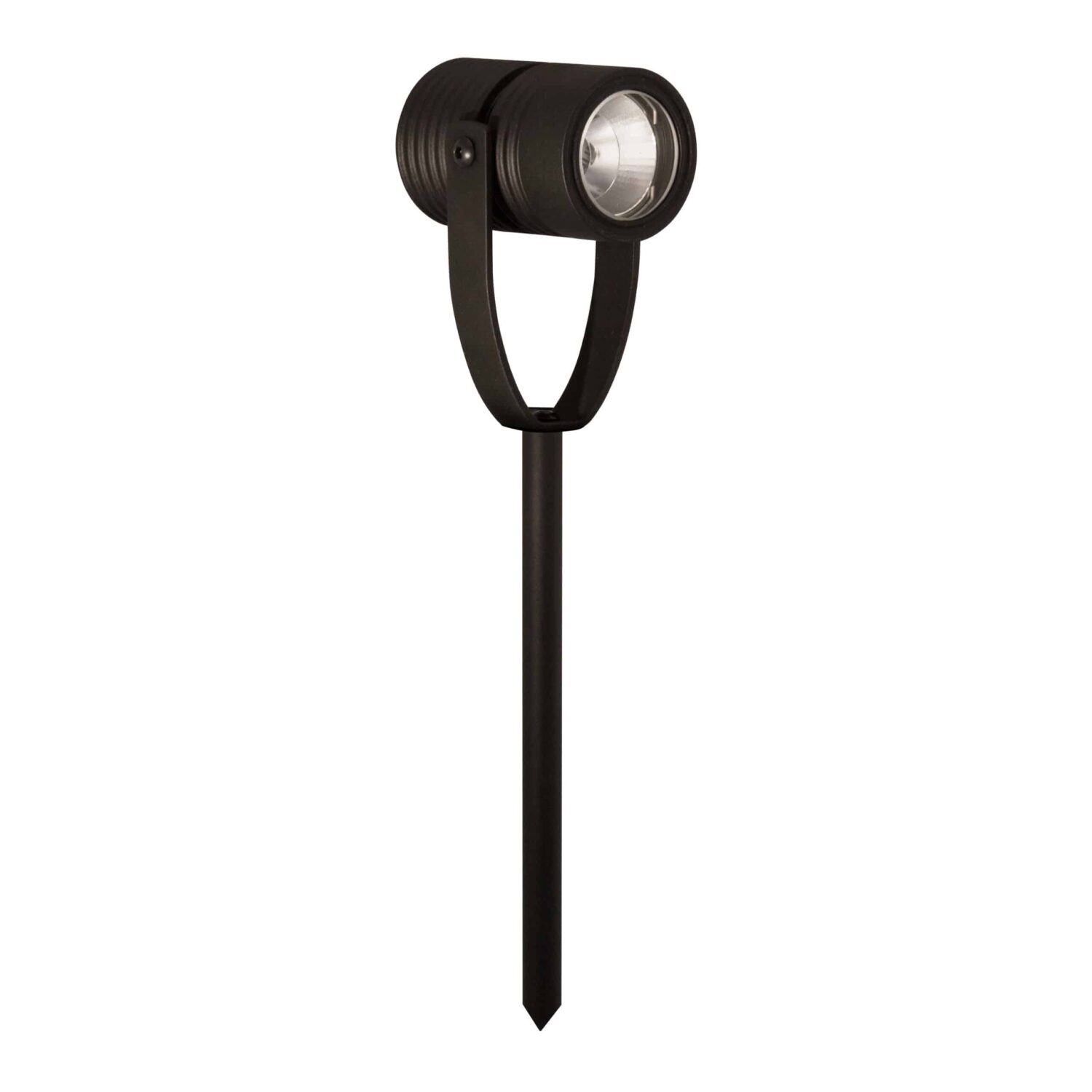 LuxR Modux Four Spike Spot in black shown full height on its ground spike