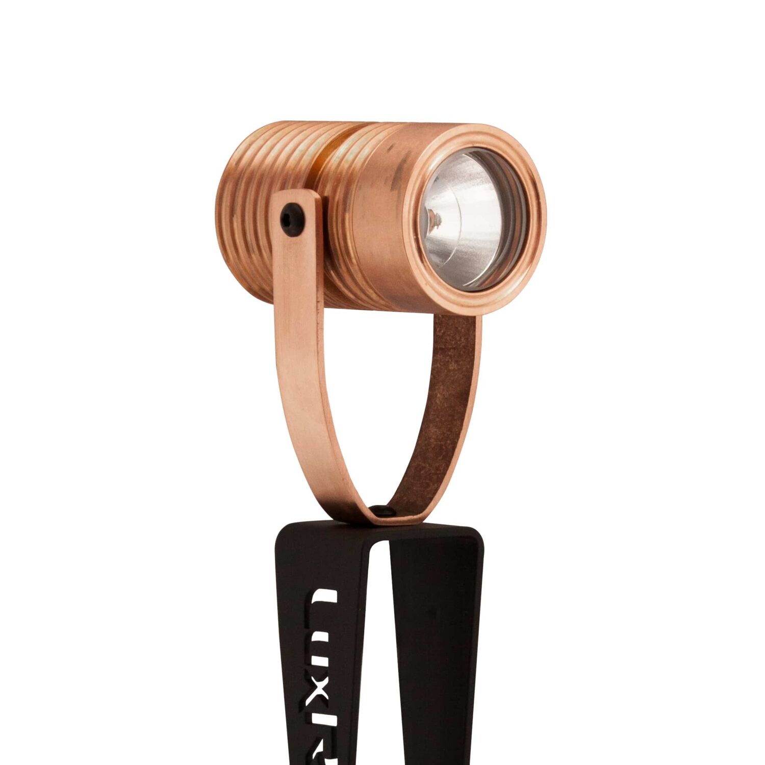 LuxR Modux Four Stake Spot in solid copper on a twin-prong LuxR stake