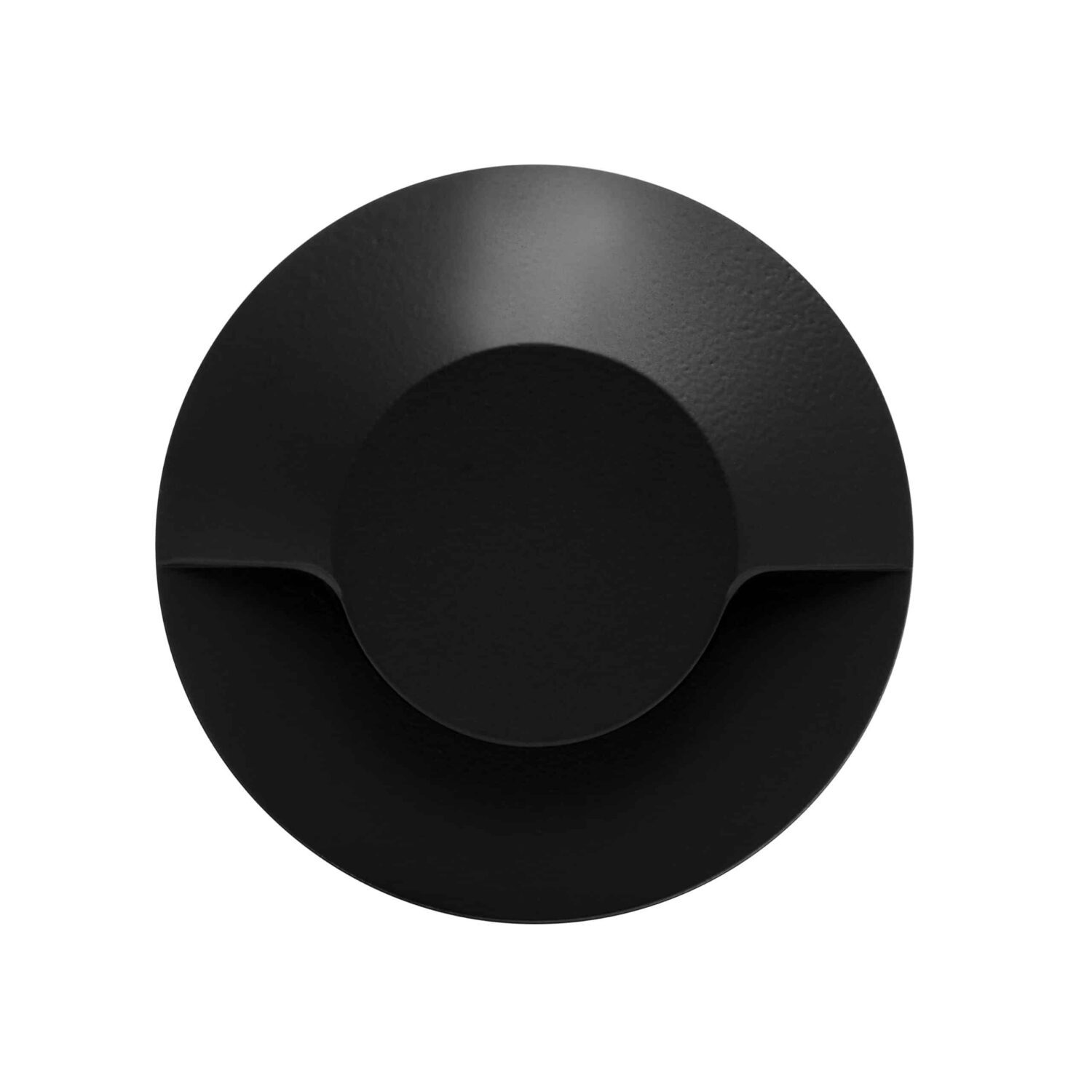 LuxR Modux Four Steplight in black seen from above with its shielded aperture