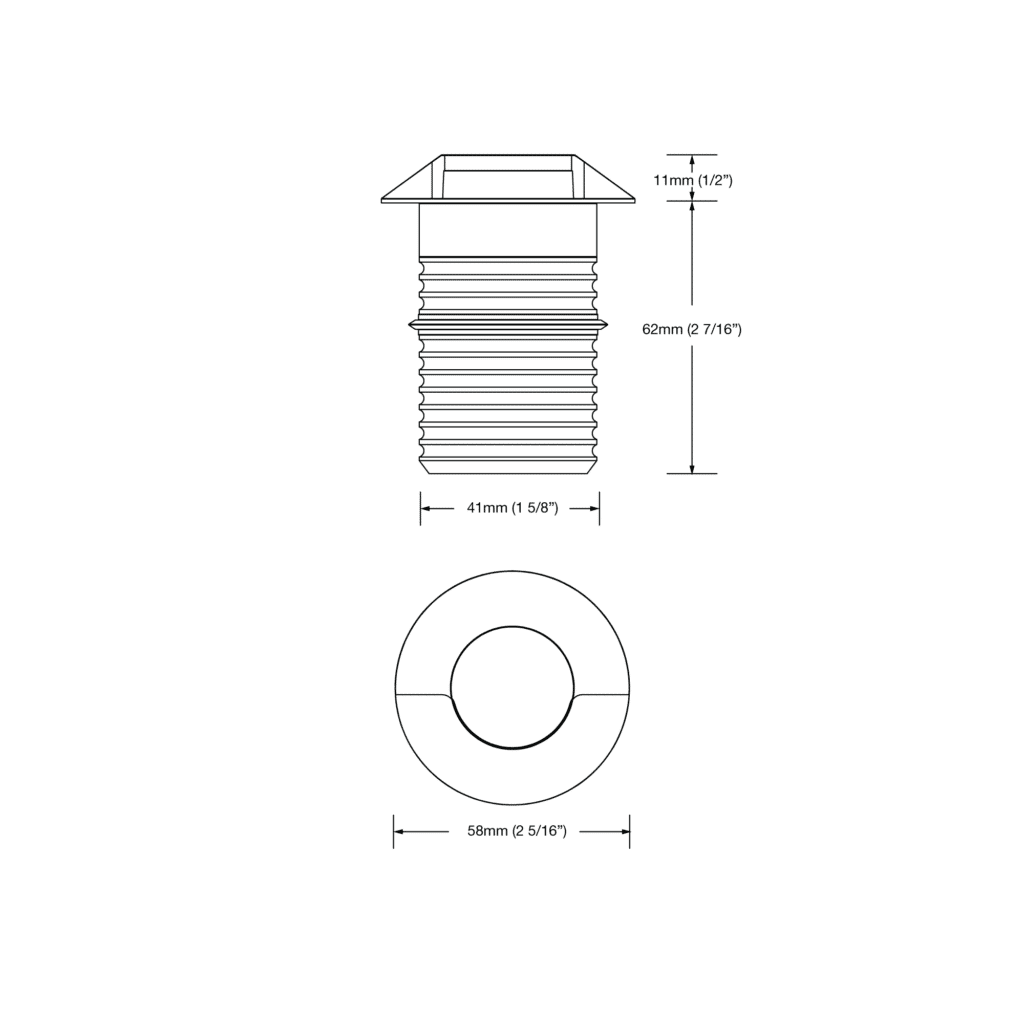 Dimensioned line drawing of the LuxR Modux Four Steplight