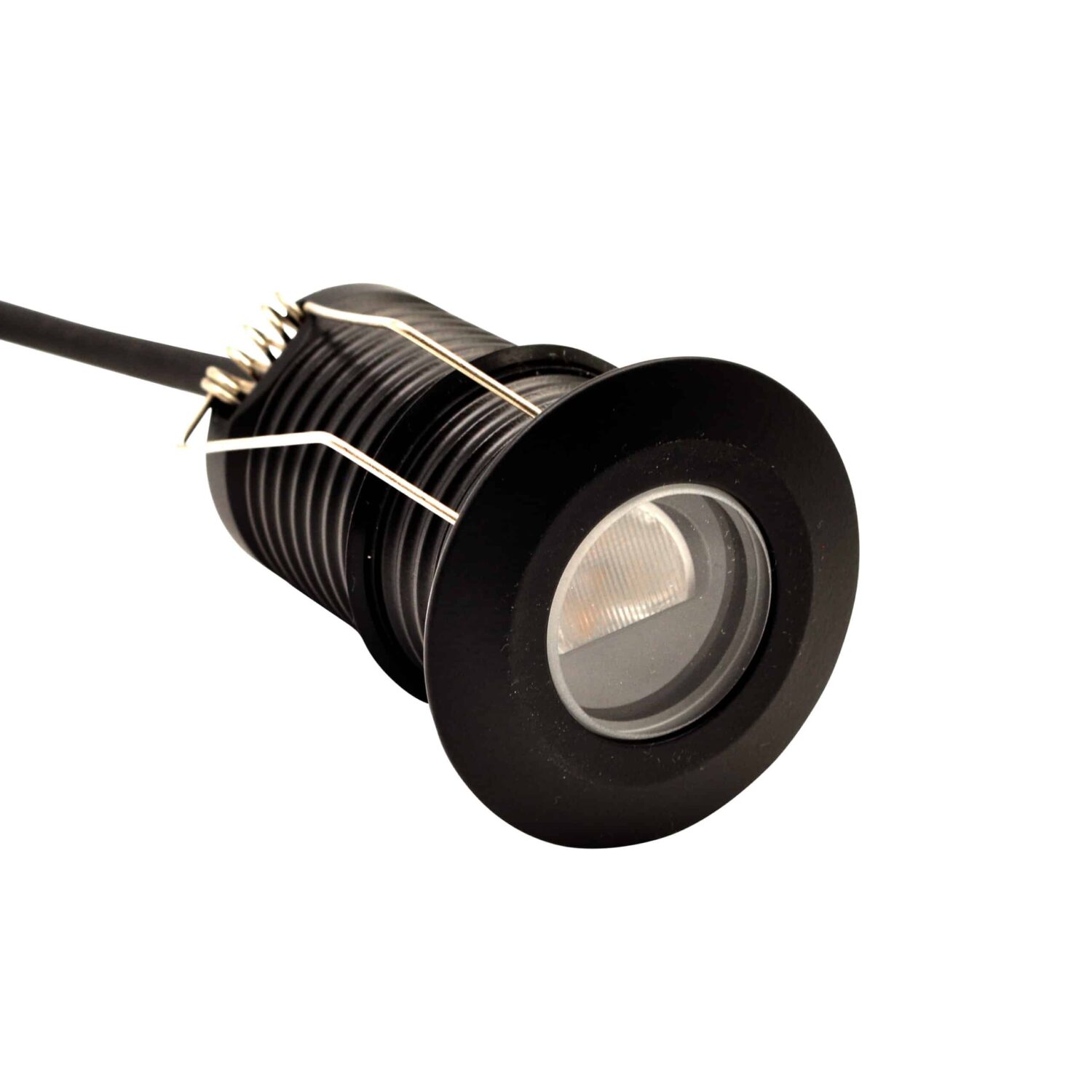 LuxR Modux Two Wall Washer Recessed Plug in black with its spring clips