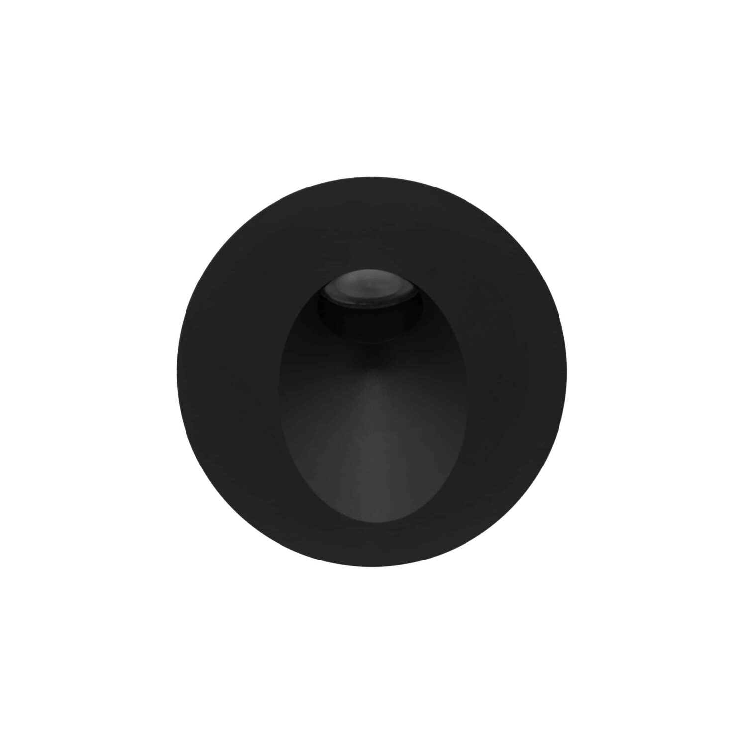 LuxR V1 Round in black, a recessed luminaire with a conical baffle