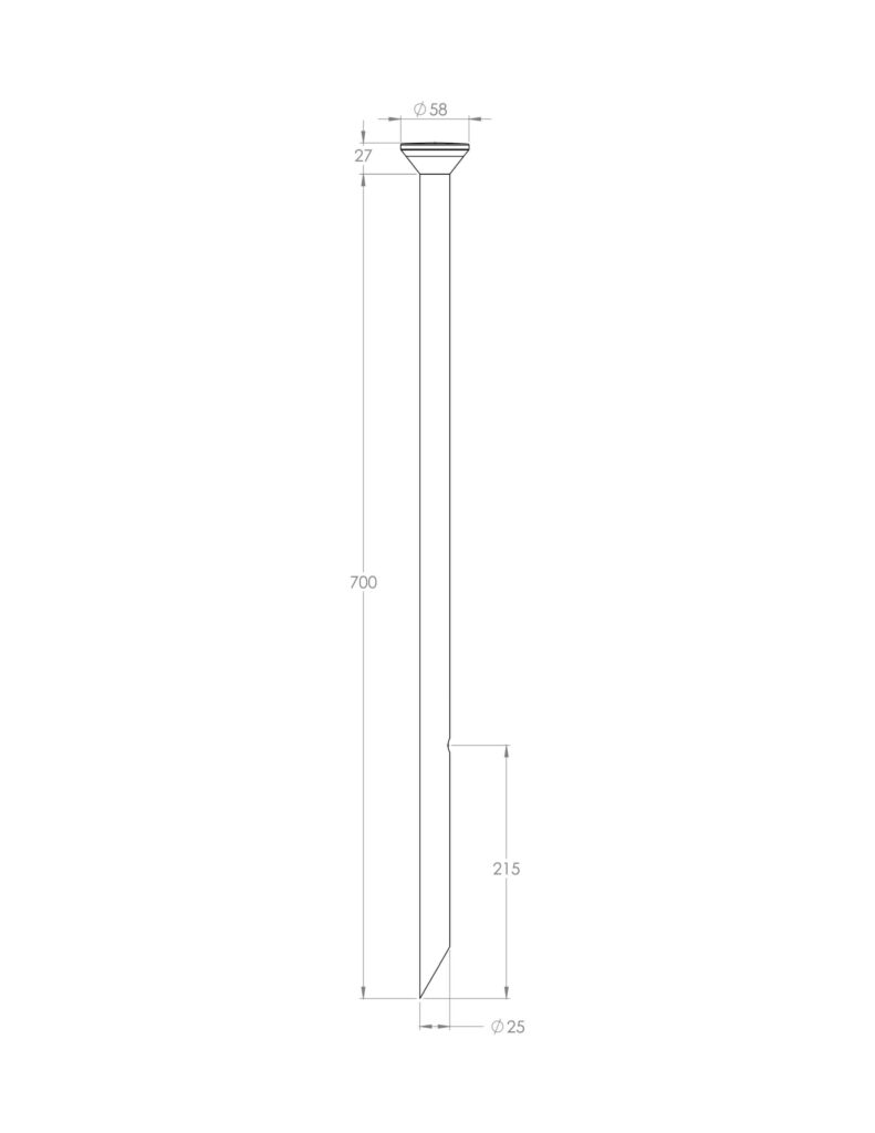 Dimensioned line drawing of the LuxR Modux One Halo
