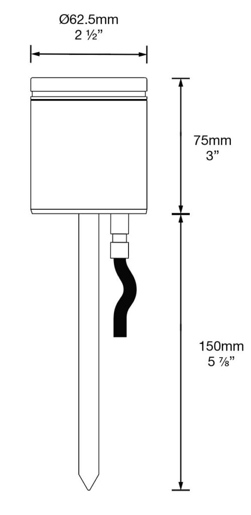 Dimensioned line drawing of the Hunza Spike Spot