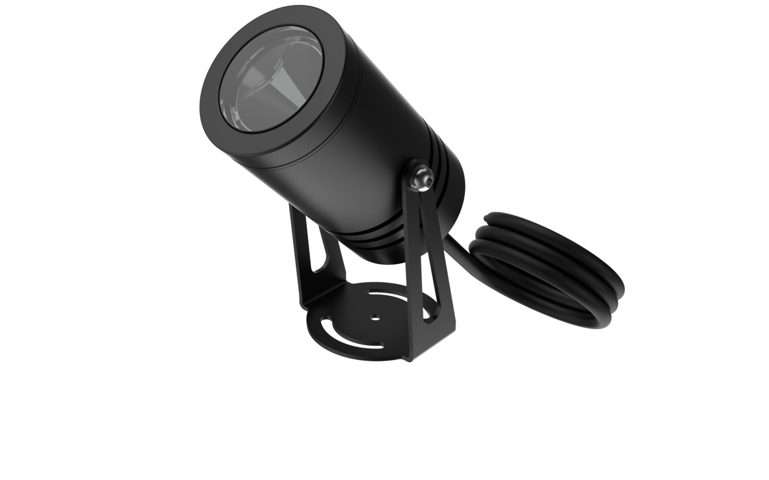 Hunza Bracket Spot Light High Power in black on a U-shaped mounting bracket