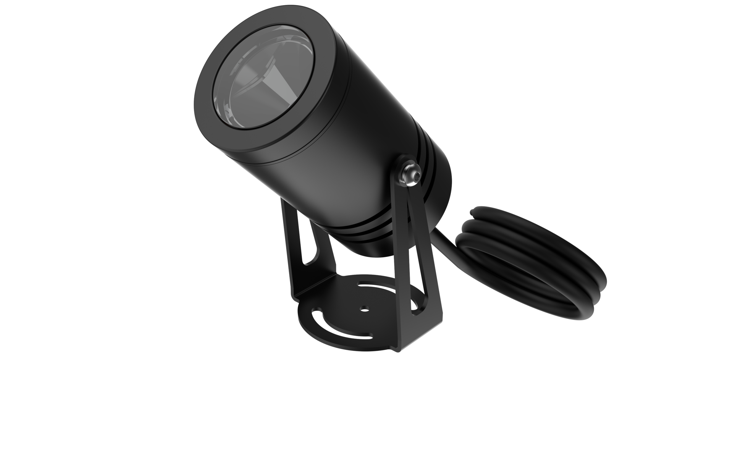 Hunza Bracket Spot Light High Power in black on a U-shaped mounting bracket