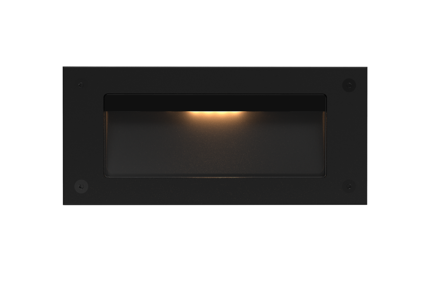 Hunza Brick Light recessed into a wall with a warm lit aperture