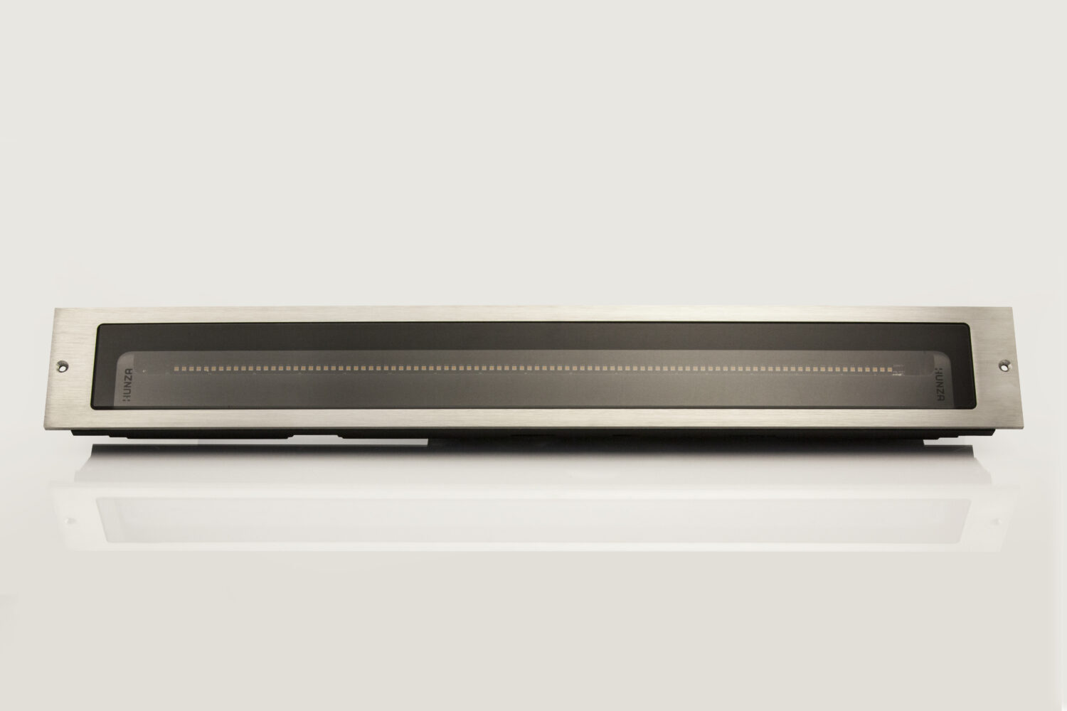 Hunza Adjustable Linear Light in stainless steel with clear lens