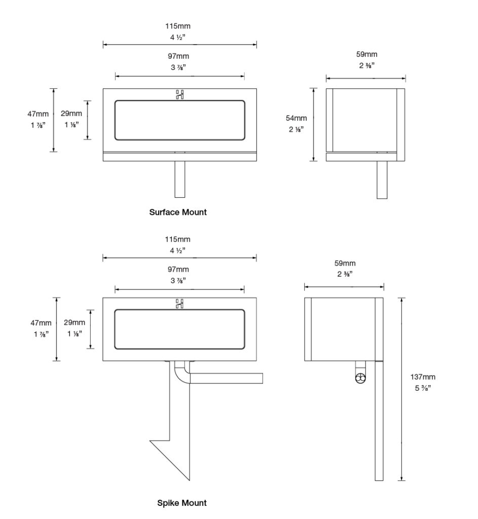 Dimensioned line drawing of the Hunza Verge