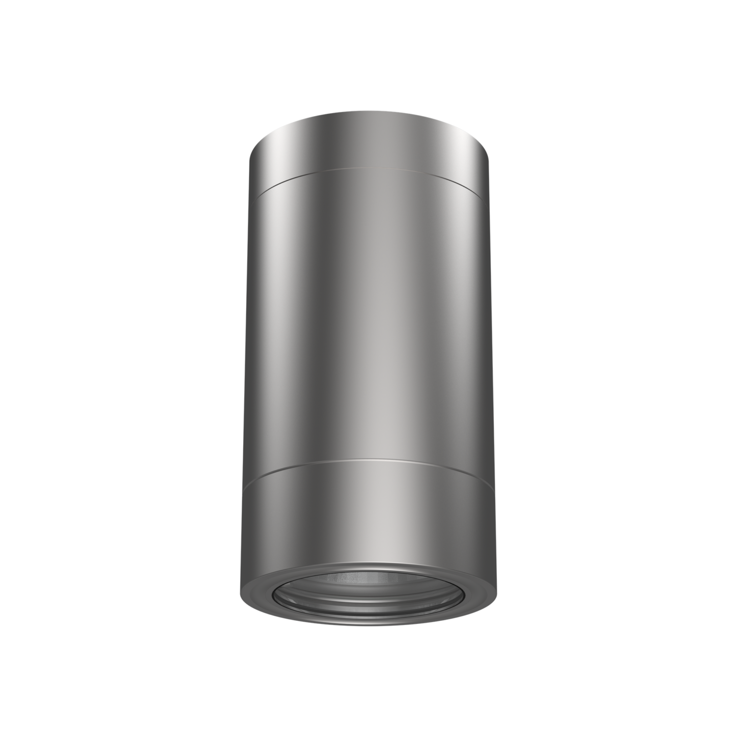 LuxR Modux Two Ceiling Mount in stainless steel, a cylindrical surface luminaire