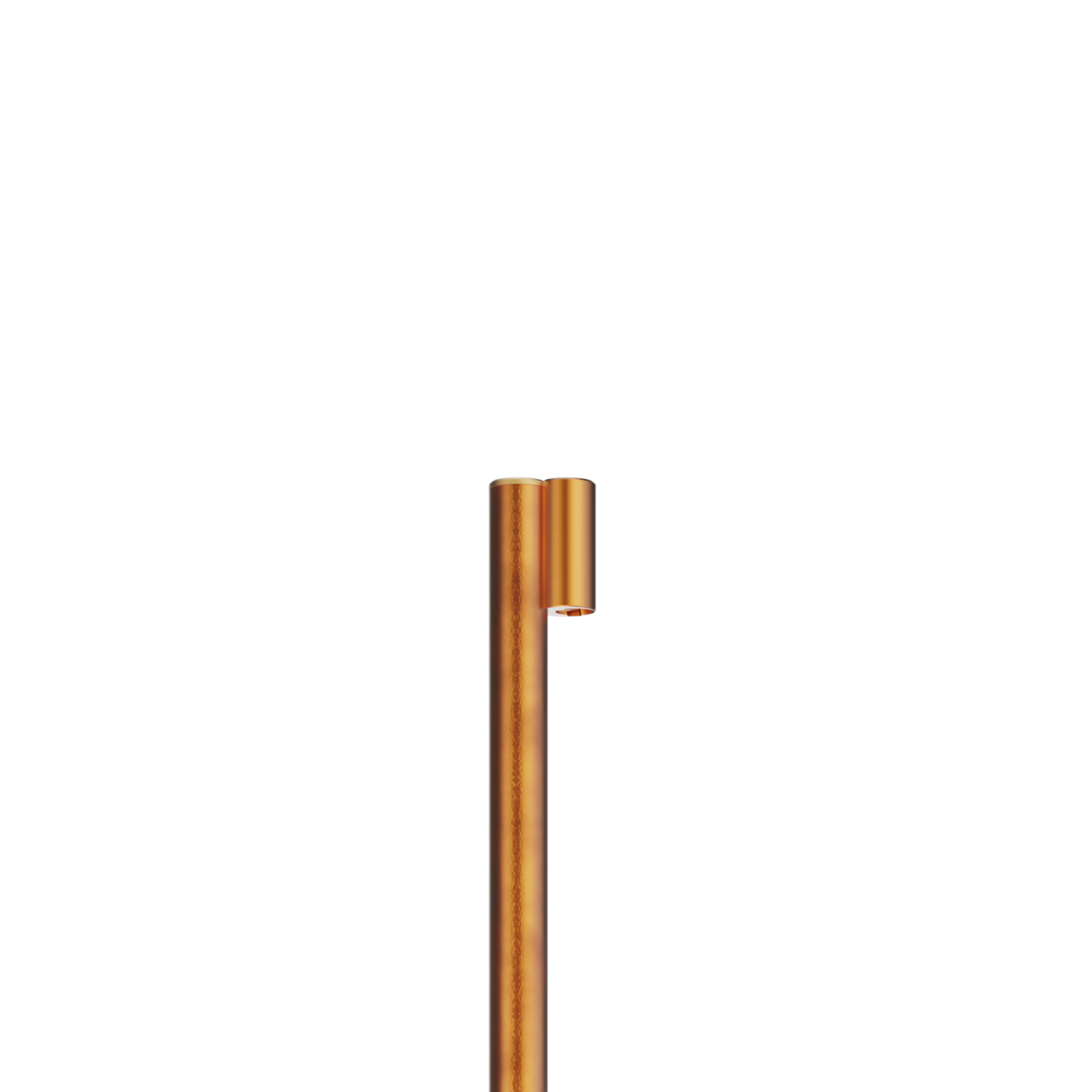 LuxR Modux One Vail Pole Mount in solid copper, a slim pole luminaire
